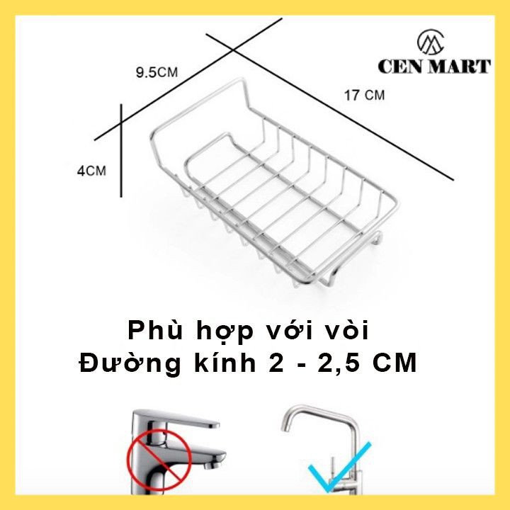 Giá Treo Vòi Đựng Đồ INOX Để Đồ Giẻ Rửa Chén Bát