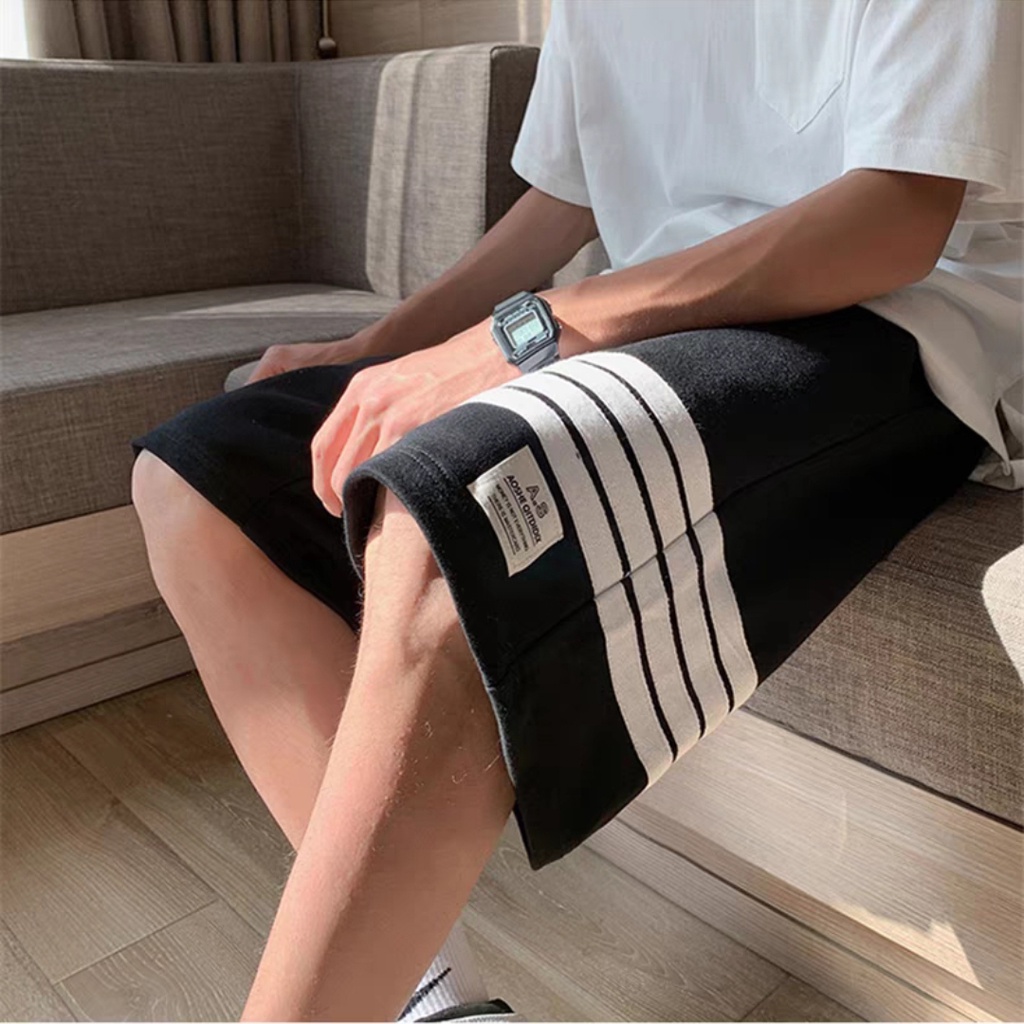 Quần Shorts Nam Basic Dáng Suông Phối Sọc Đơn Giản Lưng Thun Co Giãn Thời Trang ZENKODLMEN SHORTS NAM 9000016