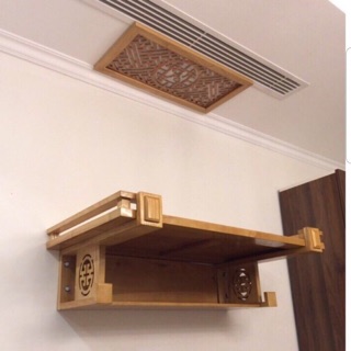 Bàn thờ gỗ sồi 61cm kèm chắn khói