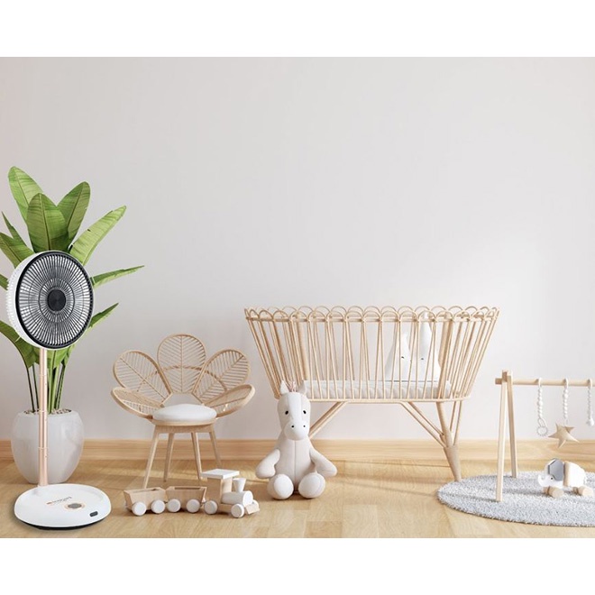 Quạt tích điện gấp gọn Elegant 8h hoạt động, điều khiển từ xa 10m, gấp gọn phù hợp mọi không gian - Hàng Đức