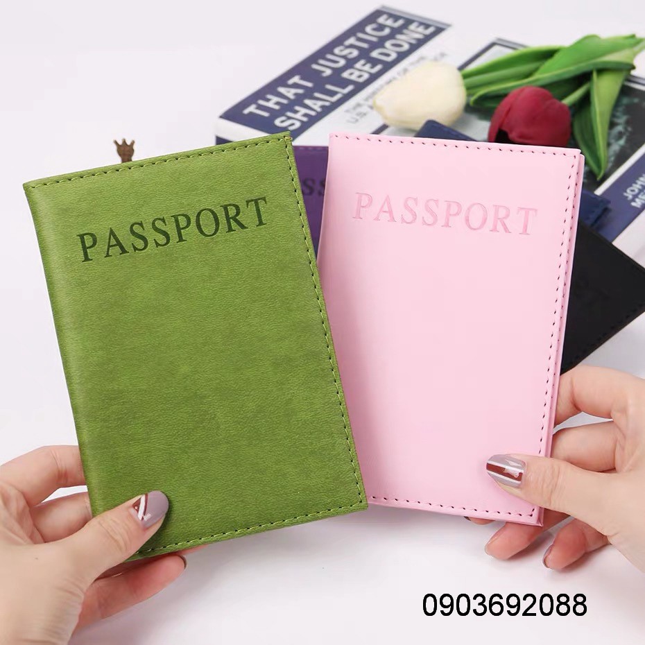 [HCM] Bao hộ chiếu / passport da PU chữ 3D dập chìm