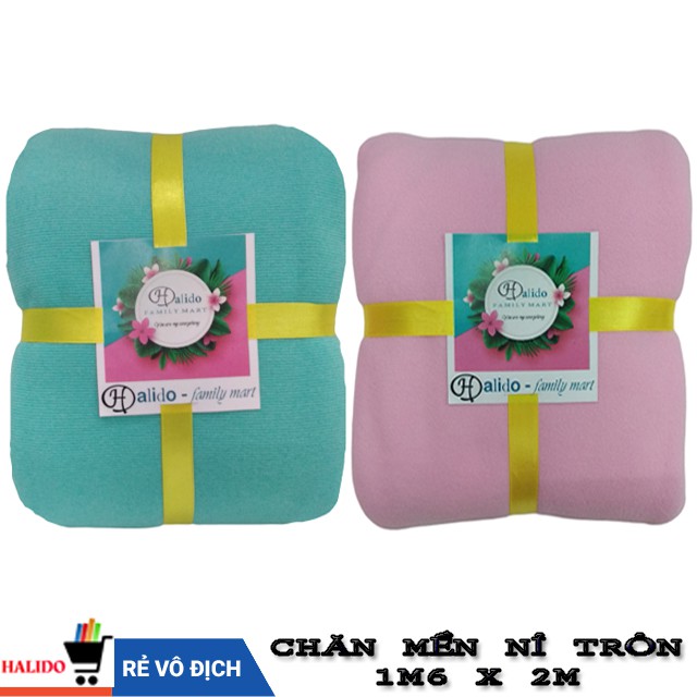 Chăn Mền Nỉ Trơn Thái Lan – HALIDO – Kích thước 1m6x2m  – Chất liệu mềm, mịn, mượt - Độ bền theo năm tháng