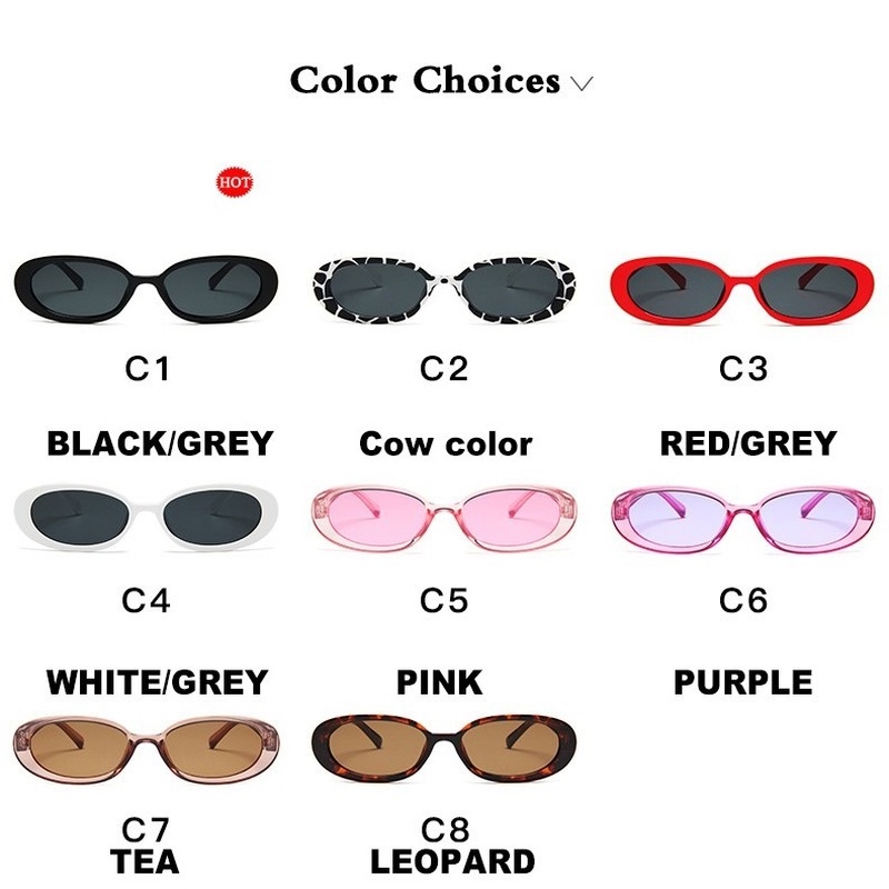 Kính mát gọng bầu dục nhỏ phong cách cổ điển thời trang cho nữ