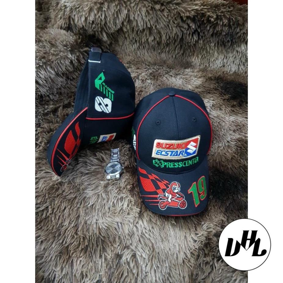 (Hàng VNXK) Nón kết nam, Nón lưỡi trai XE ĐUA tem xe SUZUKI thêu Logo chỉ bóng nổi (Ảnh thật) - Race2