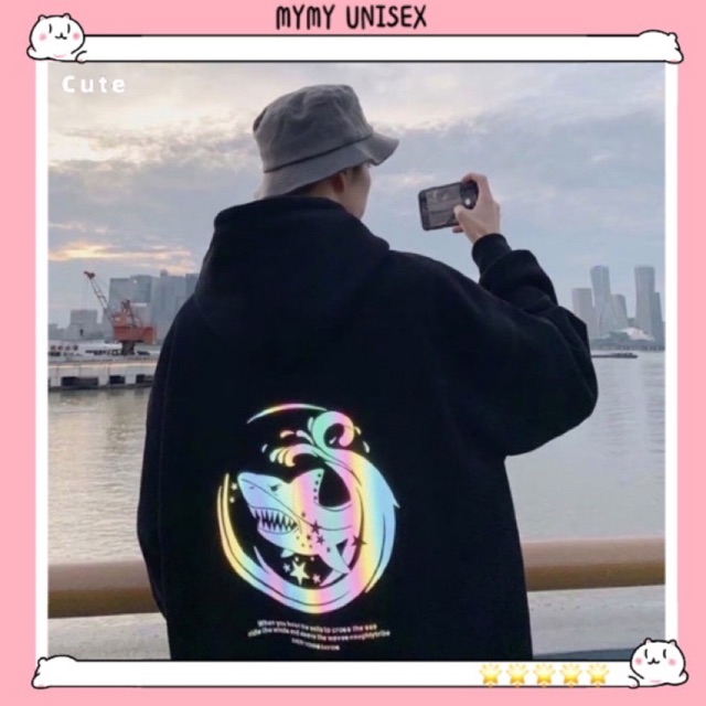 [ Đủ size ] Áo Hoodie in Cá Mập sắc nét chất nỉ dày mịn form UNISEX_MYMY UNISEX