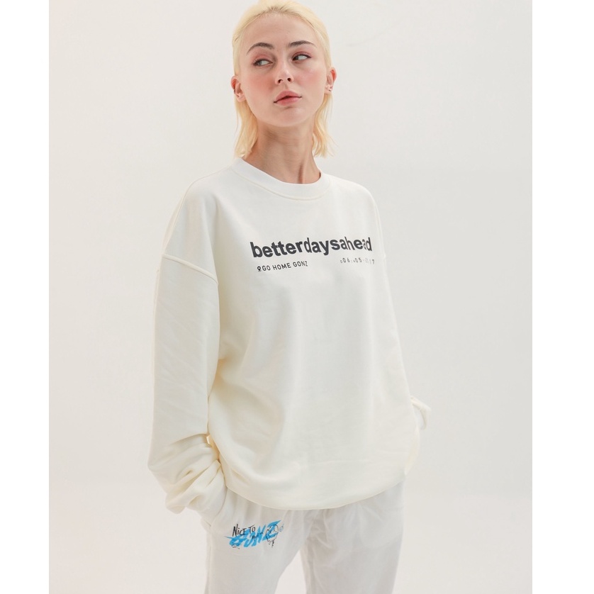 Áo Sweater Hiphop Form Rộng Mùa Đông Sweater Betterdaysahead - Màu Đen/Trắng | BigBuy360 - bigbuy360.vn