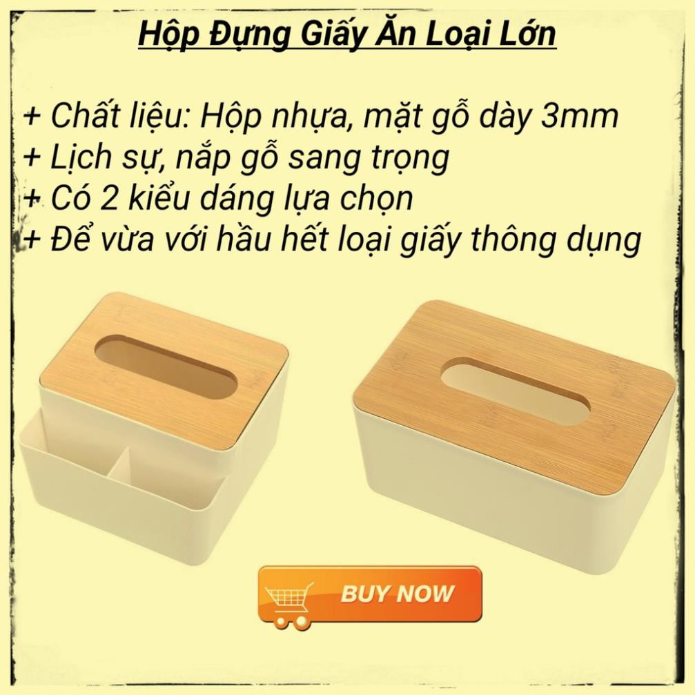 ⚡SANG TRỌNG⚡ Hộp Đựng Giấy Ăn Nắp Gỗ Decor T8 Có 2 Ngăn Để Đồ Đặt Bàn Phòng Khách, Phòng Ngủ, Bàn Làm Việc