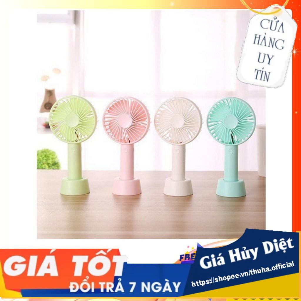 Quạt Mini cầm Tay Tích Điện 3 Chế Độ Gió [ Full Box, Pin, Dây Sạc, Đế Chống Trượt ]