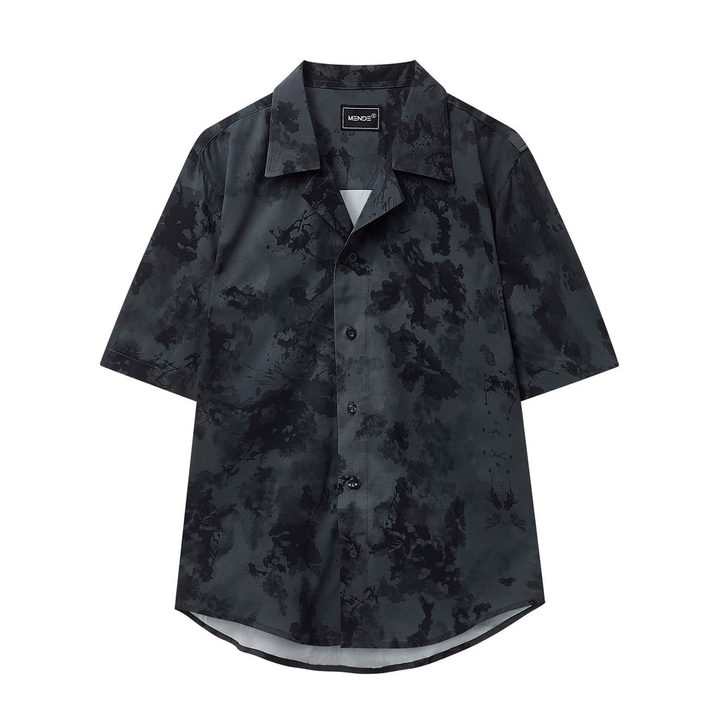 Sơ mi Họa Tiết MENDE Dark Sky Tay Ngắn Cổ Vest Thời Trang Unisex Vải Lụa Chéo | BigBuy360 - bigbuy360.vn