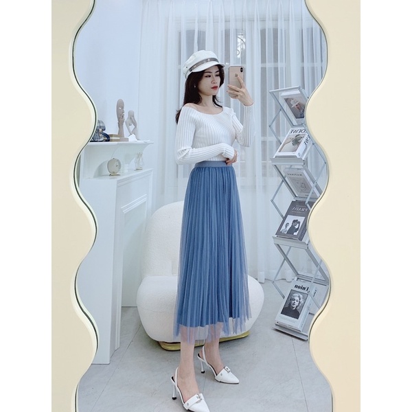 CHÂN VÁY NHUNG PHA REN MẶC ĐƯỢC 2 MẶT