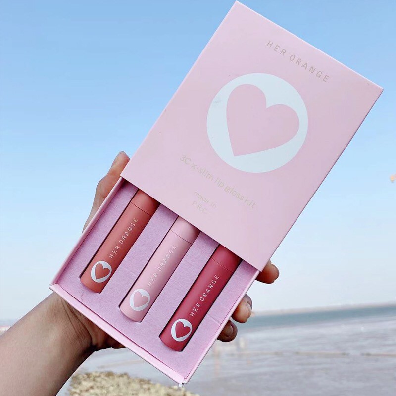 Set 3 son môi dạng lỏng lâu trôi màu siêu mượt thương hiệu HERORANGE