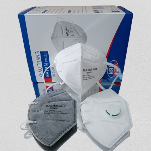 Gói 2 Miếng Khẩu Trang Mayan N95 PM2.5 BH9501 Ngăn Vi Khuẩn 99%, Lọc Bụi 95%