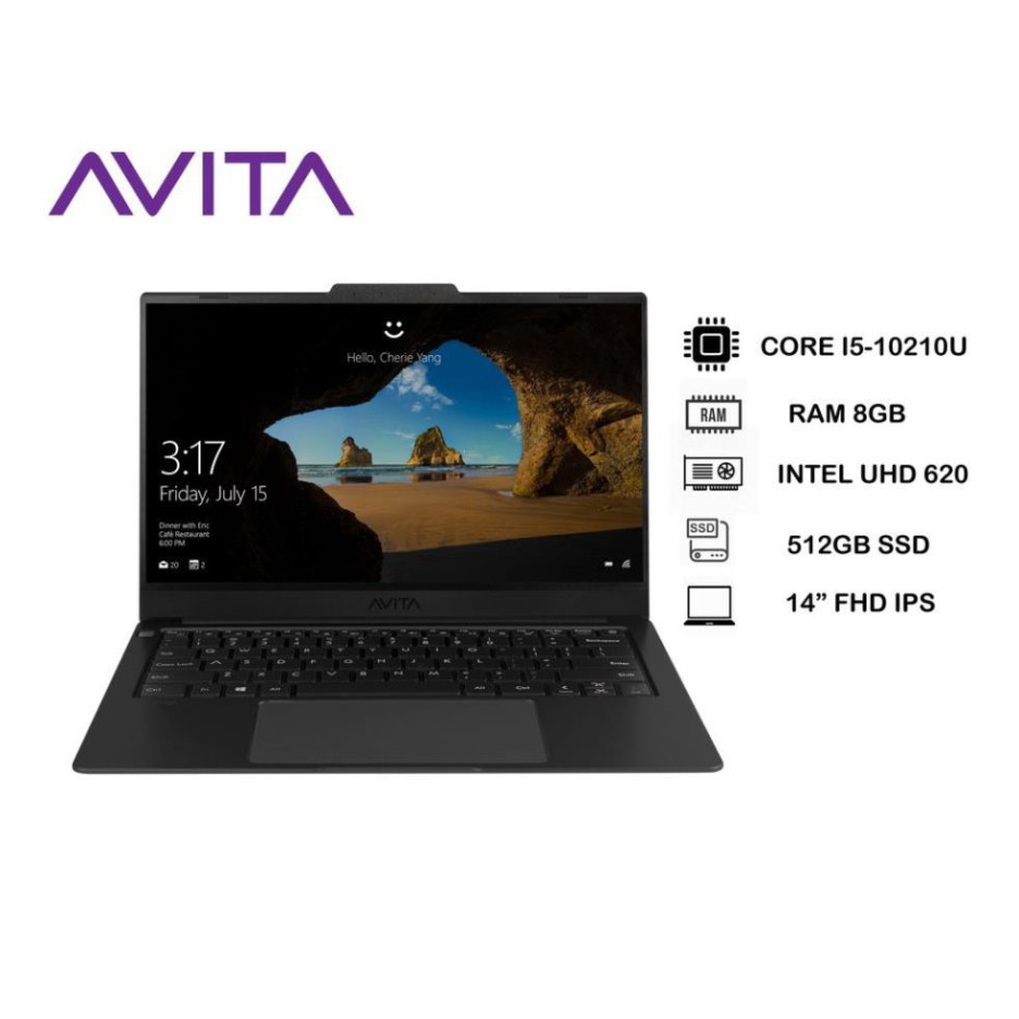 Laptop AVITA LIBER V 14–Màu Đen Mờ Matt Black–Intel Core I5-10210U/ RAM 8GB/ SSD 512GB/ Win 10 Home Bảo Hành 24 Tháng | WebRaoVat - webraovat.net.vn
