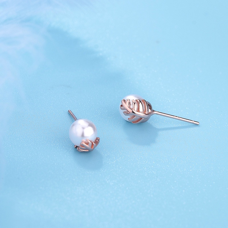 Khuyên Tai Đính Ngọc Trai Đơn Giản Thời Trang Mới Cho Nữ