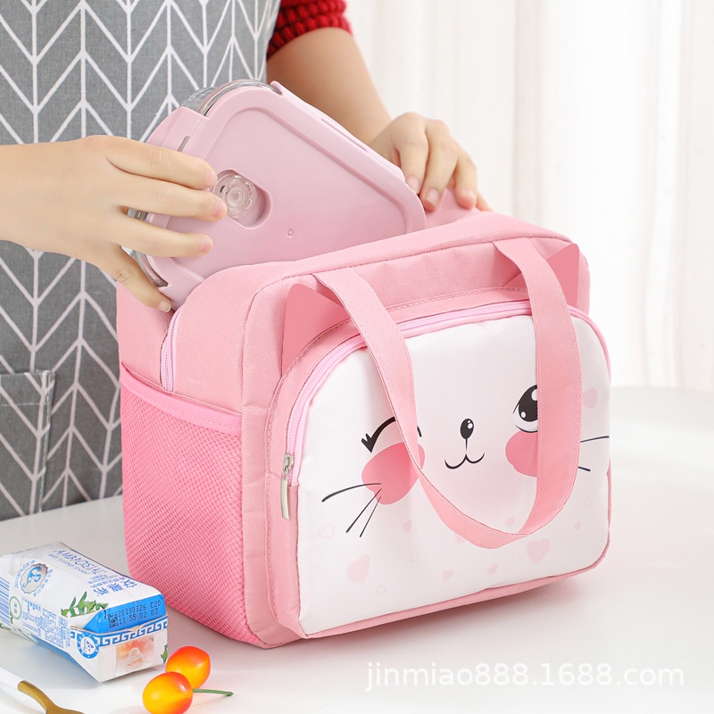 Túi đựng hộp cơm trưa văn phòng giữ nhiệt thức ăn, thực phẩm, bình nước dễ thương vải Oxford cao cấp đẹp TC015