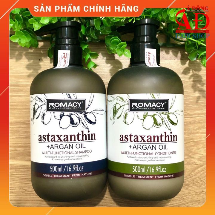 CẶP GỘI XẢ PHỤC HỒI NGĂN RỤNG DƯỠNG SINH ROMACY ASTAXANTHIN ARGAN OIL 500mlx2