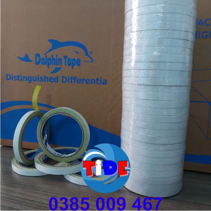 Băng dính 2 mặt dầu vàng thêu bản rộng 10mm – Dùng trong công tác VPP, dán hồ sơ, bao thư, bưu thiếp...
