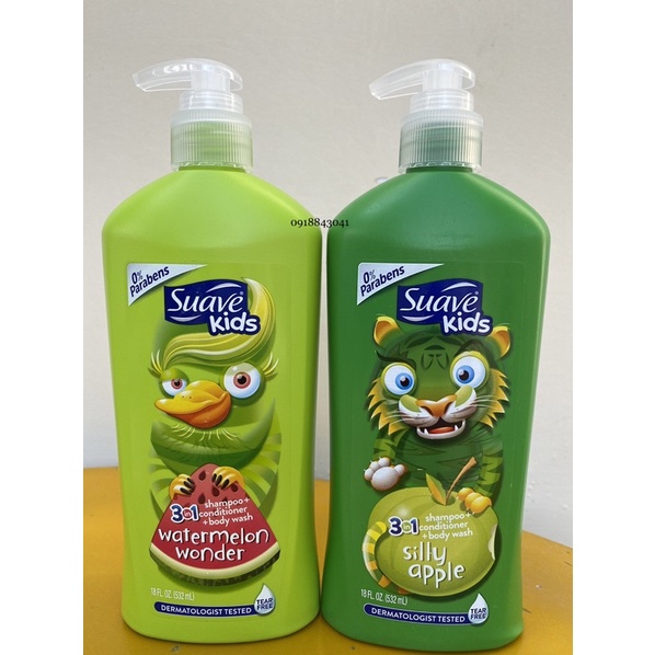 [Chai 532 | 1180ml] Sữa tắm gội xả Suave Kids 3in1 cho bé của Mỹ