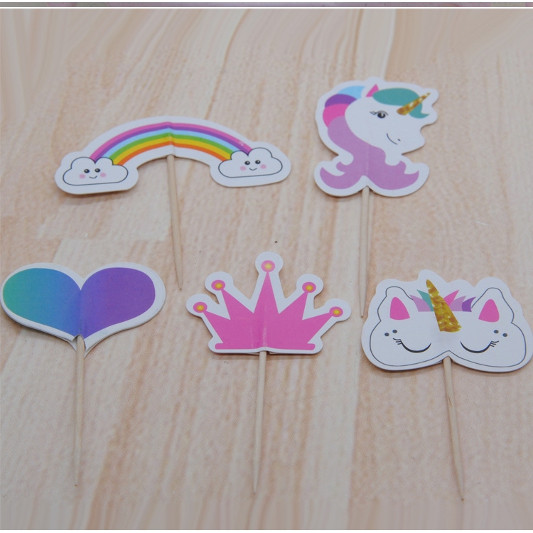 Set 24 tăm trang trí bánh kem hoạ tiết người kì lân