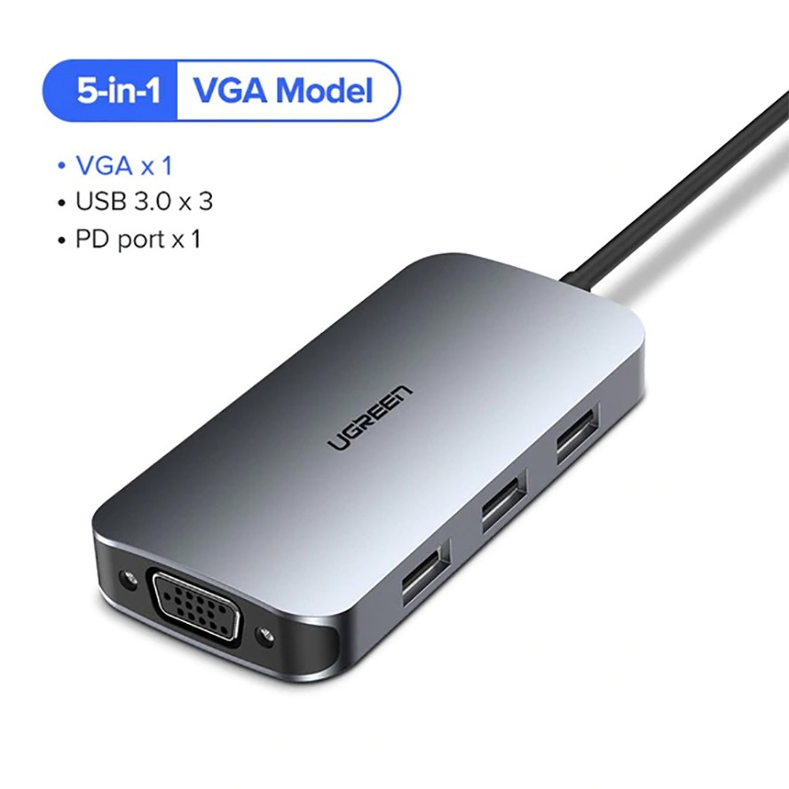 Bộ Chuyển Đổi Hỗ Trợ USB Type-C To HDMI, USB 3.0, PD Charging Ugreen 50209 Chính Hãng