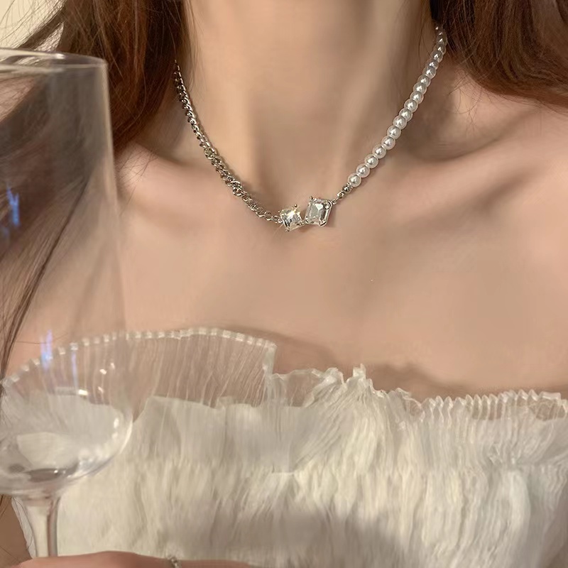 Dây Chuyền Ngọc Trai Bằng Thép Titan Không Phai Thời Trang Cá Tính Cho Nữ