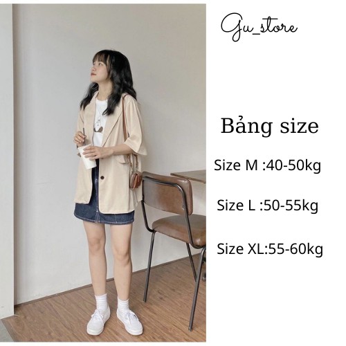 Áo khoác - áo blazer nữ kiểu cộc tay màu trơn cho nữ Gu store