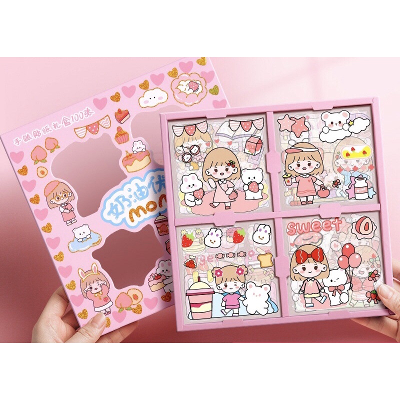 [1 Miếng] Sticker dễ thương siêu dính trang trí bình nước, sổ tay tiện dụng