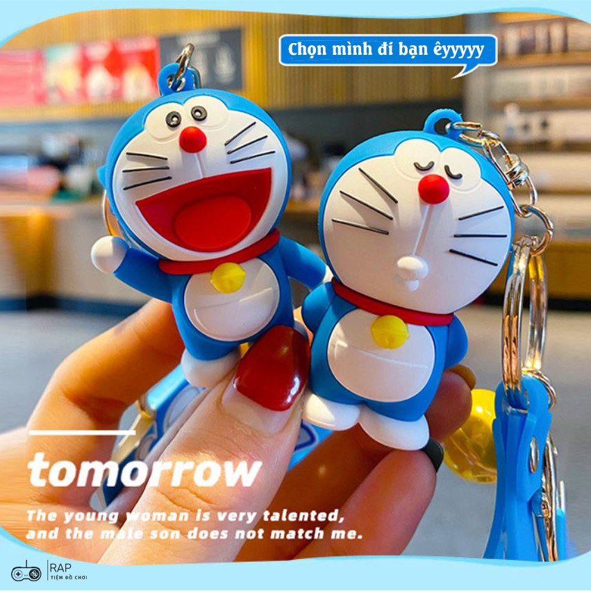 Móc khóa hoạt hình Doraemon 3D cao cấp siêu xinh dùng làm quà tặng, dây treo balo, túi xách, ví cầm tay - Ráp