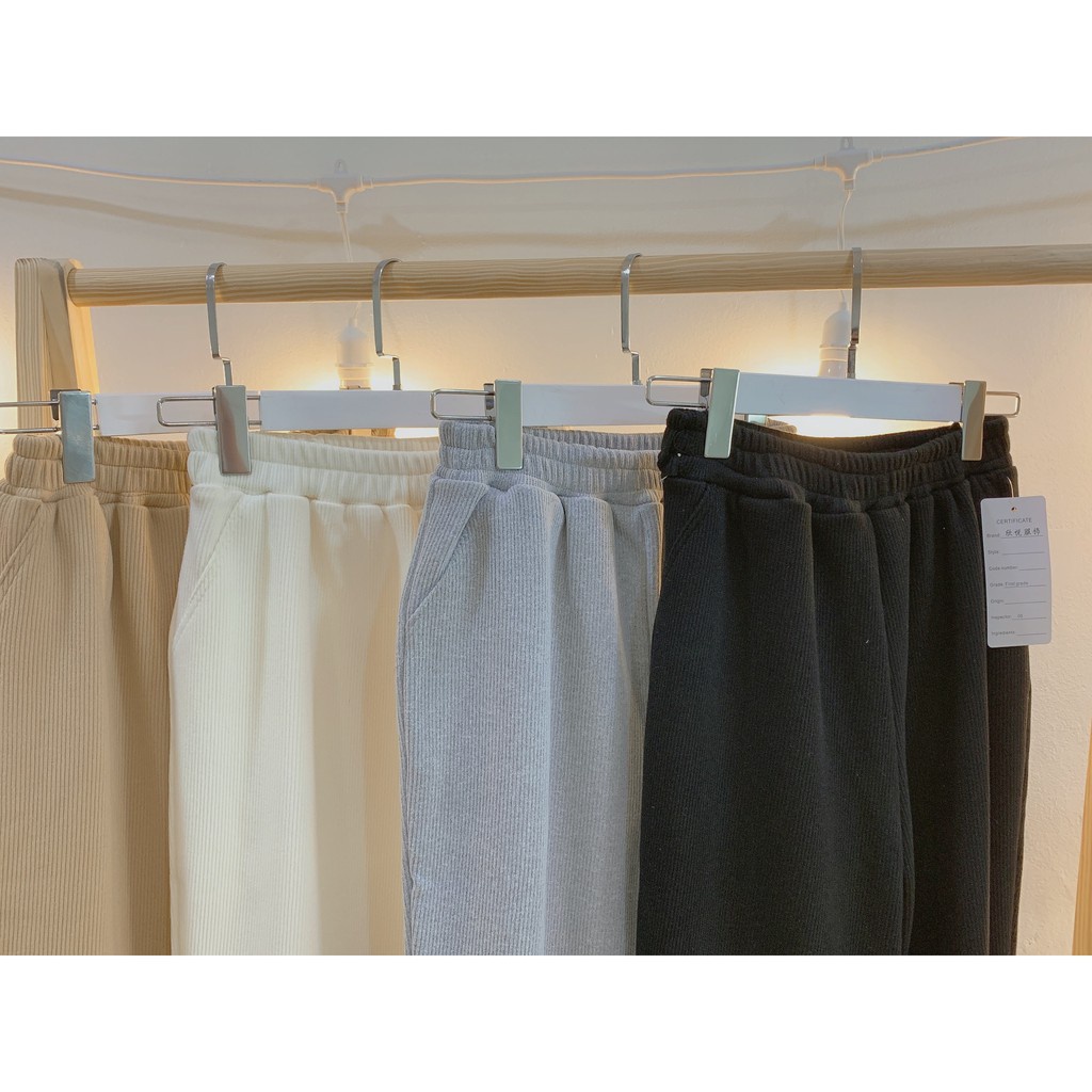 Quần Jogger Len Tăm Dáng Rộng 🦋 Quần Nỉ Nữ Ống Boom 5 Màu 🦋