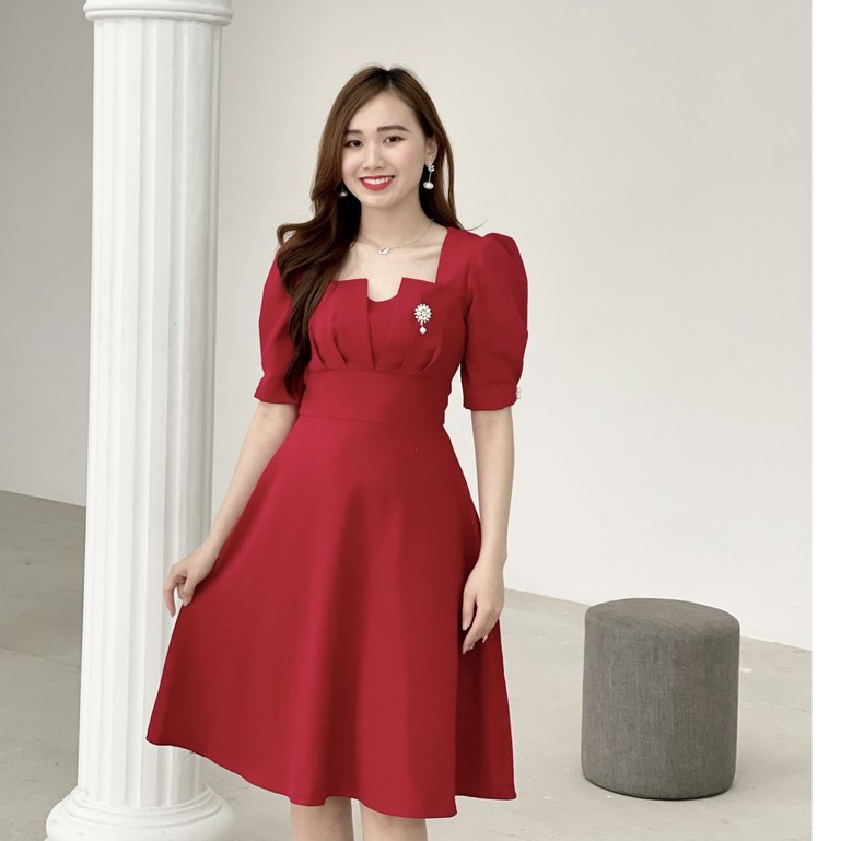 [Mã WASTMAY giảm 15% tối đa 30K đơn 150K] Đầm dự tiệc dáng xòe đáp ngực cao cấp Emvy- K31 | BigBuy360 - bigbuy360.vn