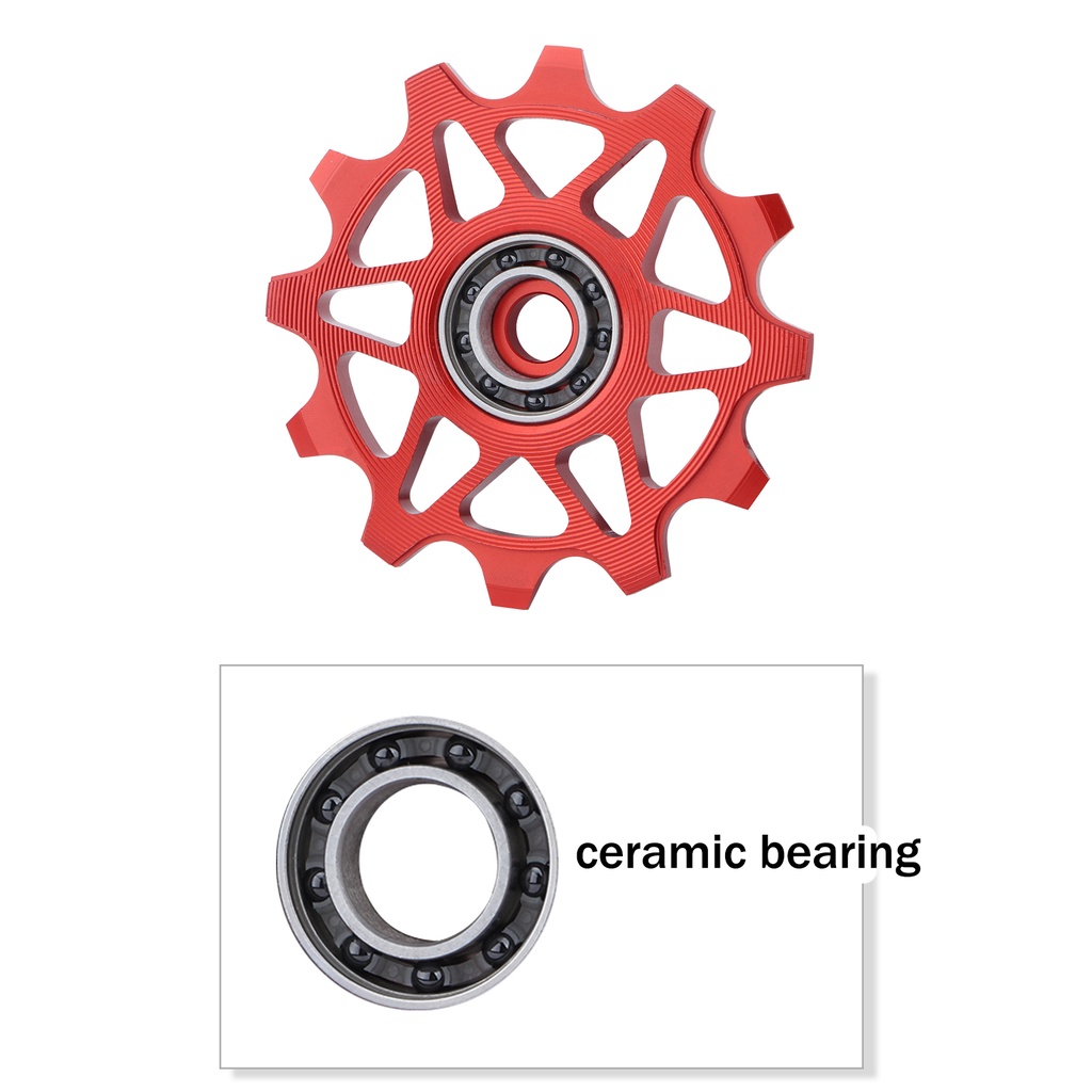 MEROCA Bánh Xe Đua Xe Đạp 12T 14T Ròng Rọc Hợp Kim Nhôm Vòng Bi Gốm Kín Bánh Xe Dẫn Hướng Cùi Đề Sau Xe Đạp Leo Núi Thích Hợp Cho Tốc Độ 8/9/10/11