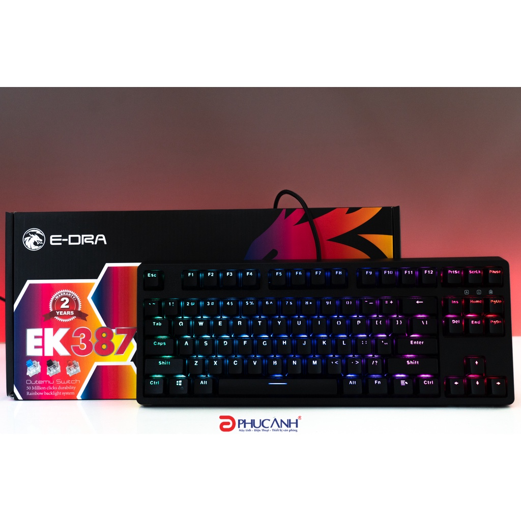 BÀN PHÍM E-DRA - BÀN PHÍM CƠ EK387 RGB