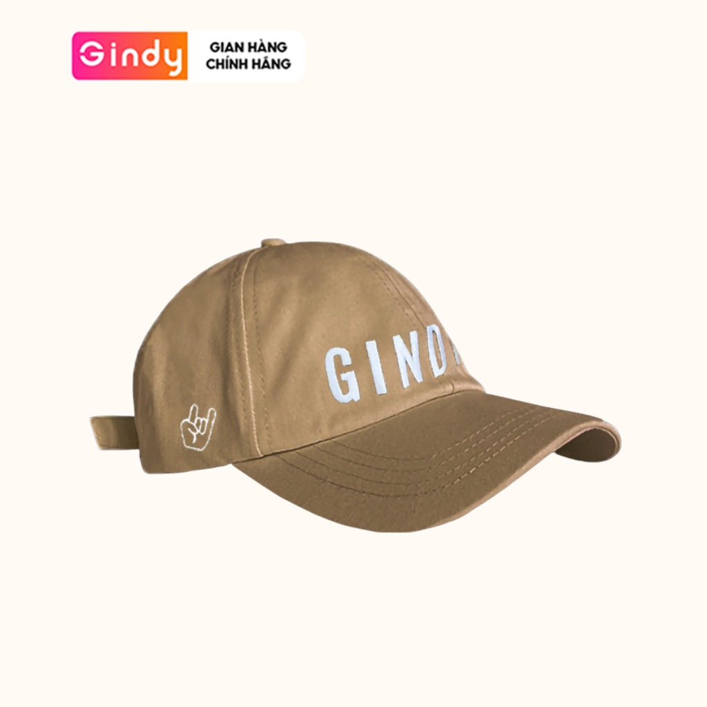 Mũ lưỡi trai nam nữ thêu chữ nón unisex GINDY kaki chống nắng thoáng khí phong cách Hàn Quốc M004