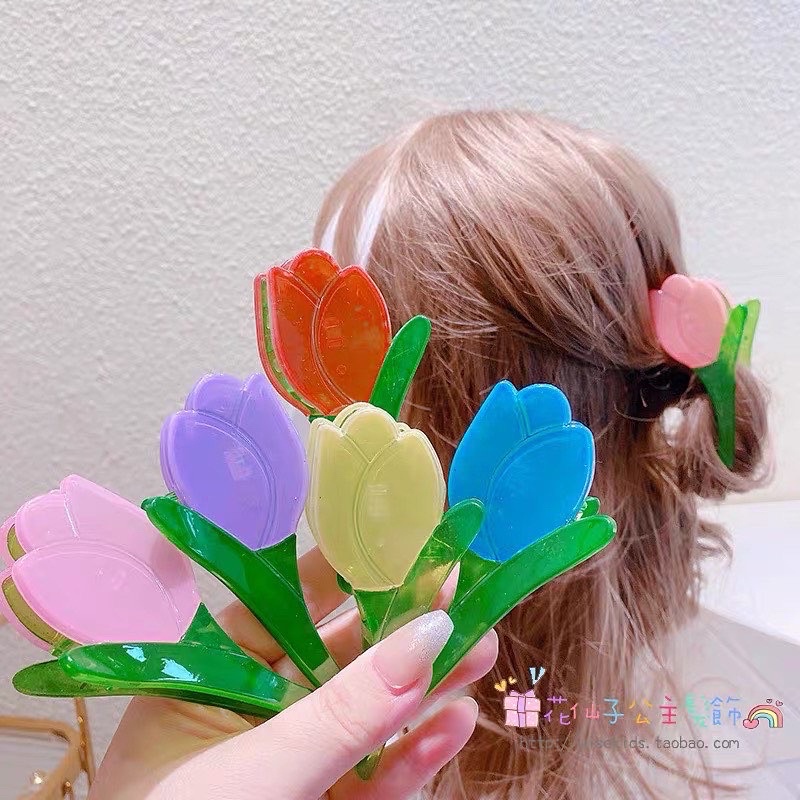 Kẹp tóc gắp bông hoa tulip Hàn Quốc