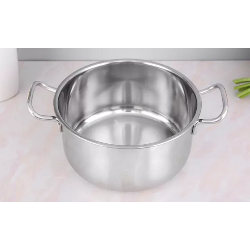 Nồi inox 430 bếp từ 3 đáy FiveStar Standard 16/18/20/24cm nắp kính(SW).Tặng 5 muỗng inox