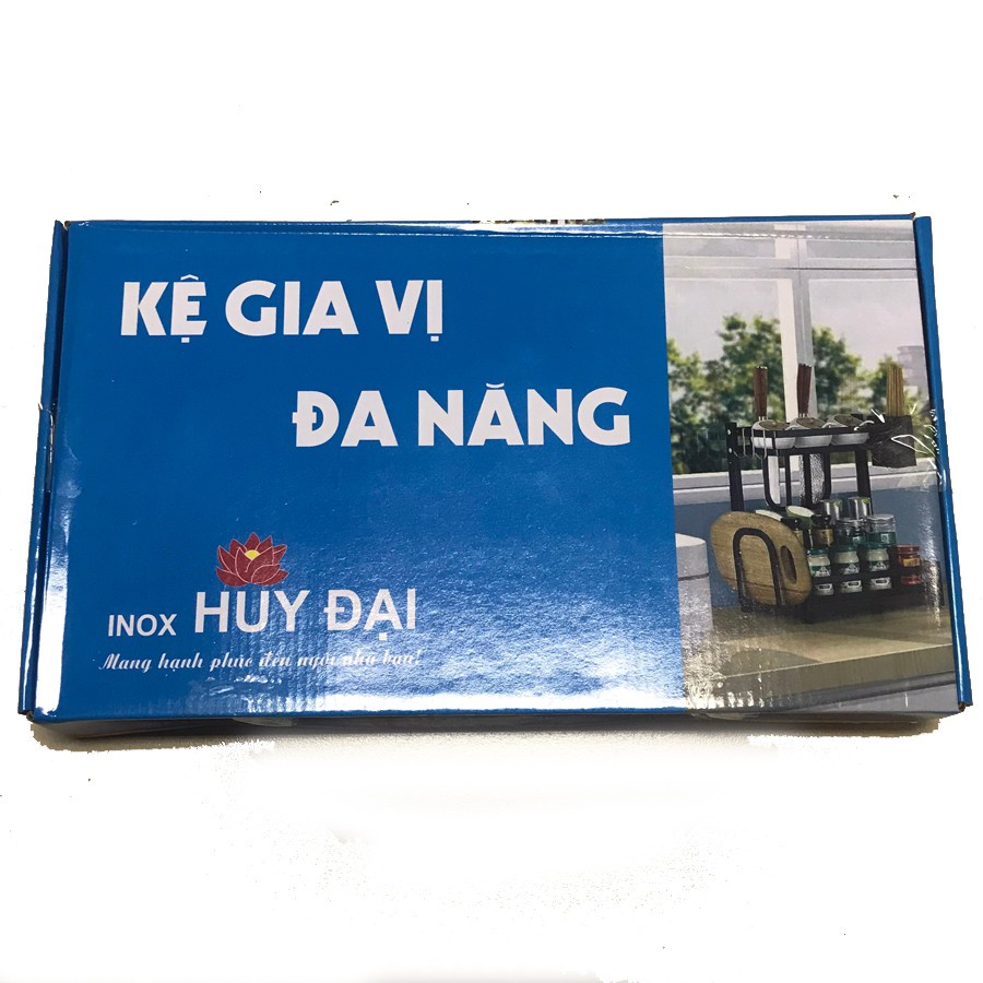 KỆ GIA VỊ 2 TẦNGNHÀ BẾP INOX SƠN ĐEN