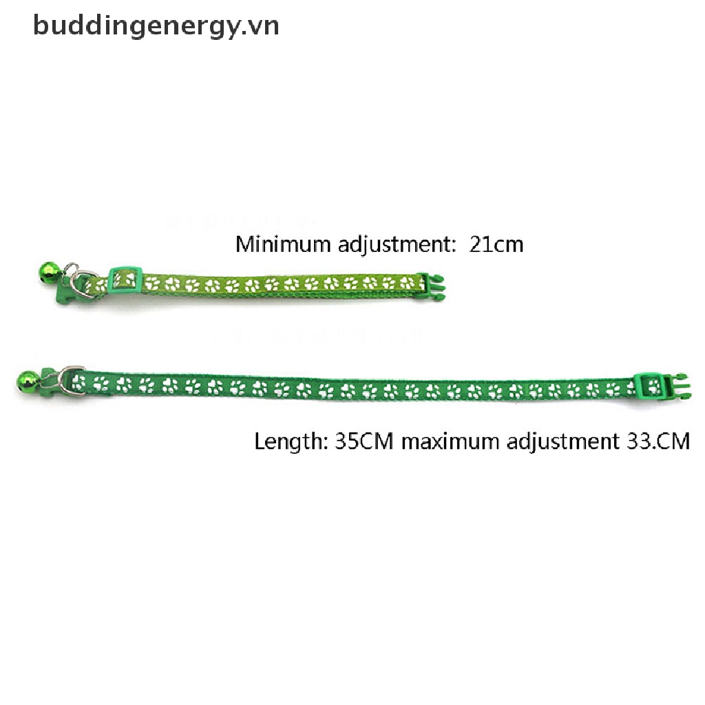 Vòng cổ mặt chuông in dấu chân dễ thương có thể điều chỉnh cho thú cưng