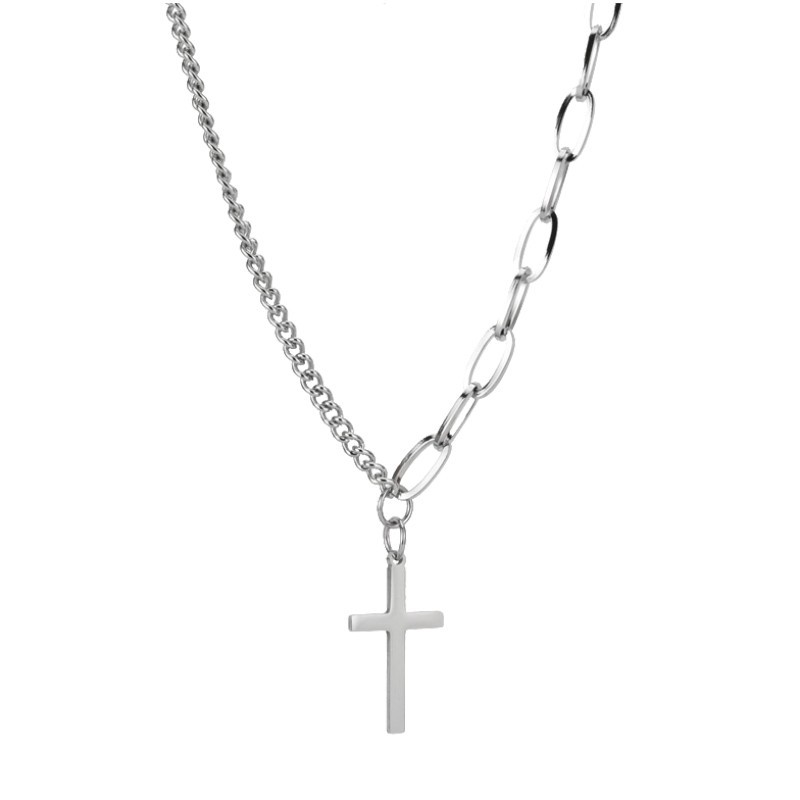 [Miễn Phí Vận Chuyển] Dây Chuyền Sợi Xích Hình Chữ Thập Phong Cách Cá Tính Thời Trang Unisex 23002