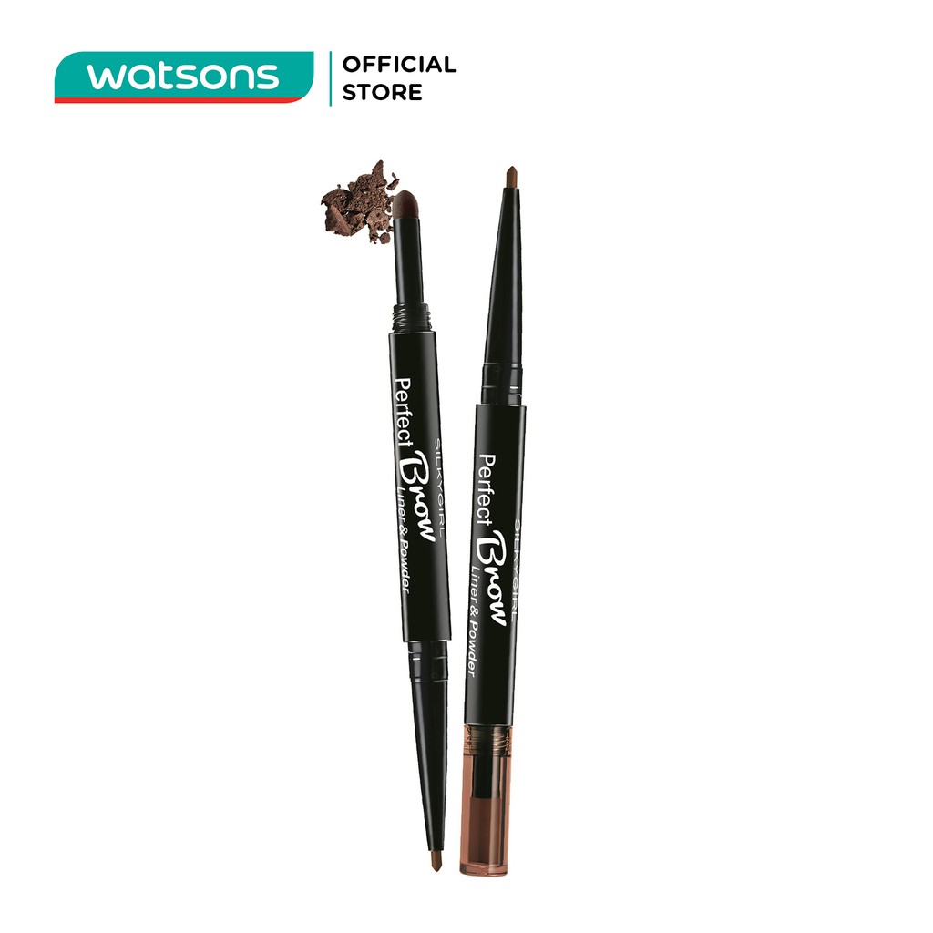 Chì Định Hình Mày 2 Đầu Silkygirl Perfect Brow - 02 Dark Brown 0.6g