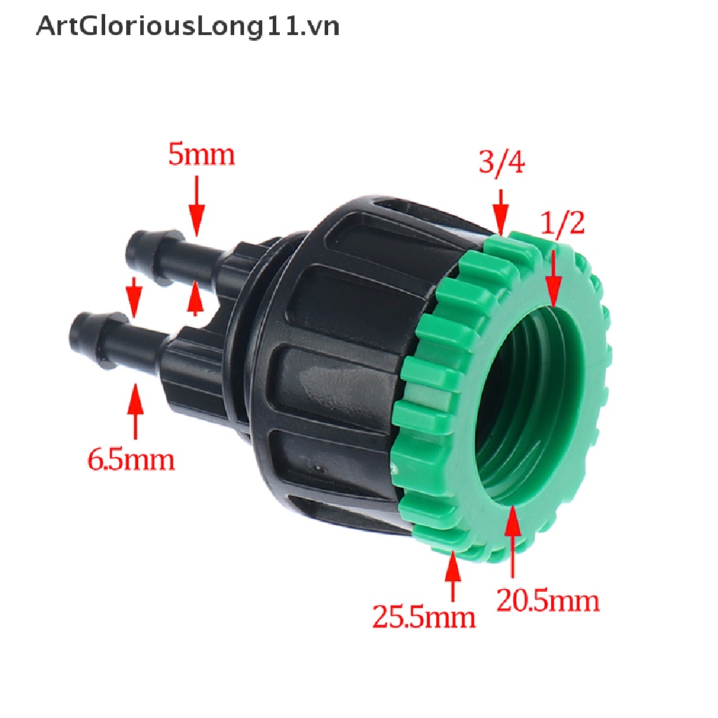 【ArtGloriousLong】 Garden hose 1/4&quot; to 1/2&quot; 3/4&quot; Female Y connector irrigation 4/7 hose adapter .