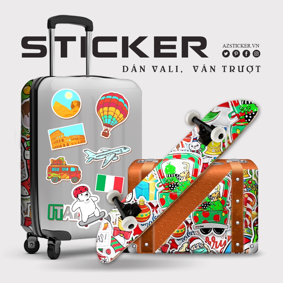 Set Sticker Noen | STK 121 | Sticker Dán Nón Bảo Hiểm, Điện Thoại, Laptop, Bình Nước...Chống Nước, Chống Bay Màu.