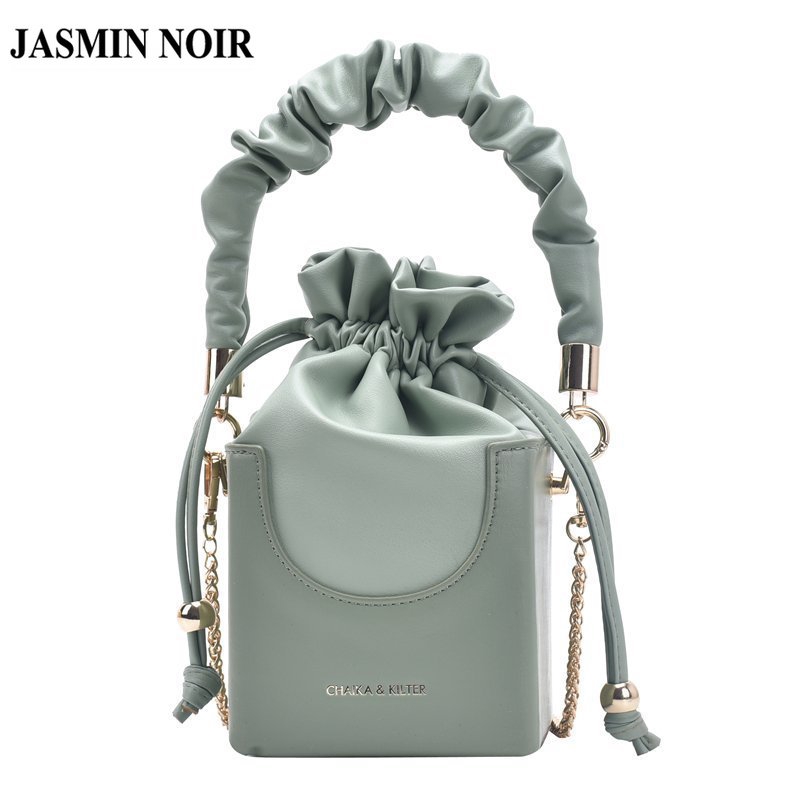 Túi Xách JASMIN NOIR dạng vuông phối dây đeo màu kẹo thời trang hàn quốc cho nữ