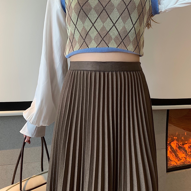 Chân Váy Chữ A Xếp Ly Dàng Dài Cạp Chun Thời Trang Sugal CV NU 014V3