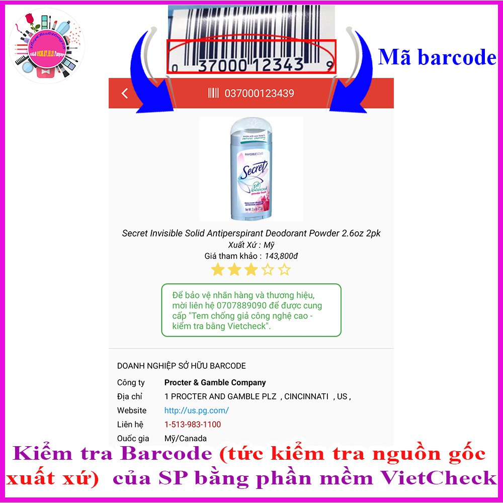 Lăn Khử Mùi Nữ SECRET Cân Bằng pH Hương Nữ Tính 24h USA | BigBuy360 - bigbuy360.vn