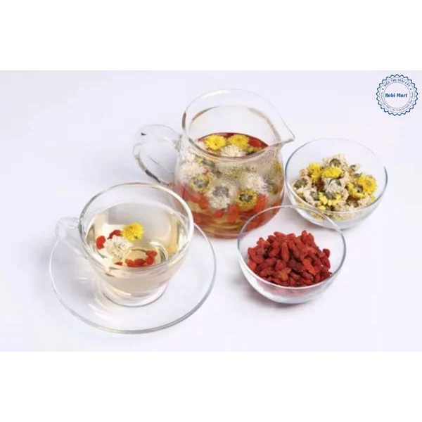 Set trà hoa hồng 5 vị thanh lọc đẹp da (hoa hồng, cam thảo, kỷ tử, hoa cúc, cỏ ngọt)
