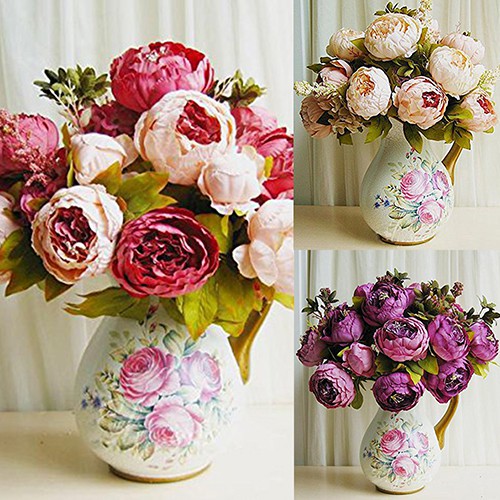 Hoa Mẫu Đơn Giả 8 Bông Trang Trí Tiệc Cưới