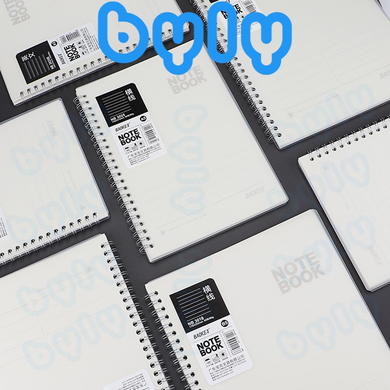 Note Book - Sổ lò xo A5 Baoke, giấy chống lóa, đa dạng dòng kẻ NB3025 - ByLy Store