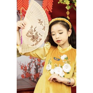 Bờm tết nhung cho bé mặc áo dài