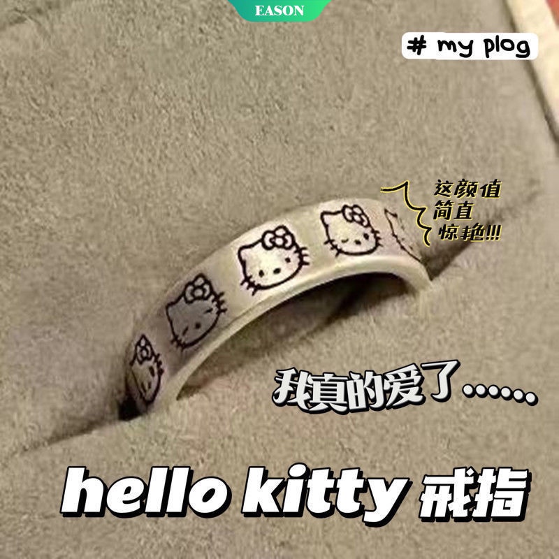 Nhẫn Bạc 925 Họa Tiết Hoạt Hình Disney Sanrios Kawaii Kuromi S925 Có Thể Điều Chỉnh Làm Quà Tặng Cho Bạn Gái