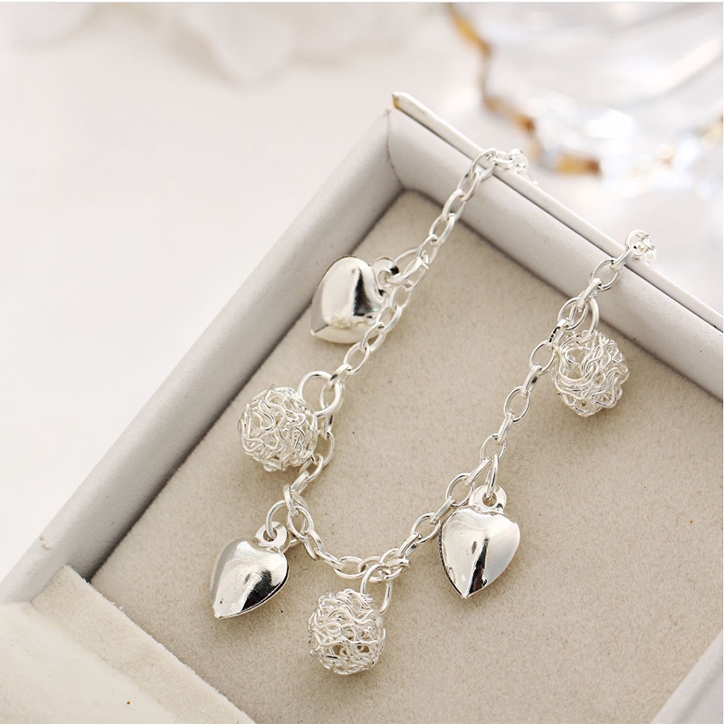 IF ME Vòng Tay Kim Loại Mặt Hình Trái Tim Thời Trang Cho Nữ